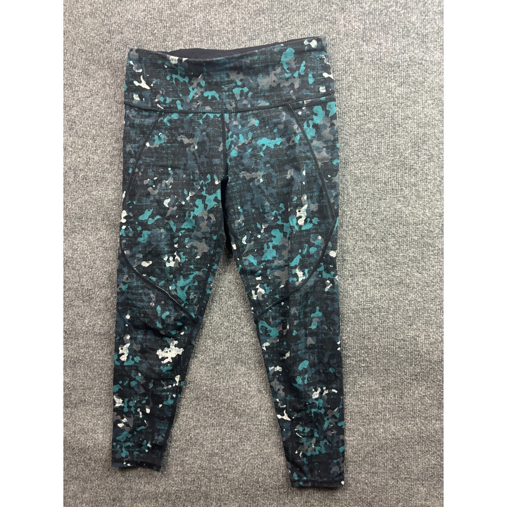 Sweaty Betty Power Leggings Women S Teal Black Camo 7/8 Workout SB4551A